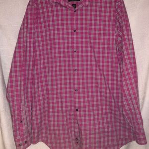 JF J. Ferrar Men Plaid Slim Fit Stretch 16-16 1/2